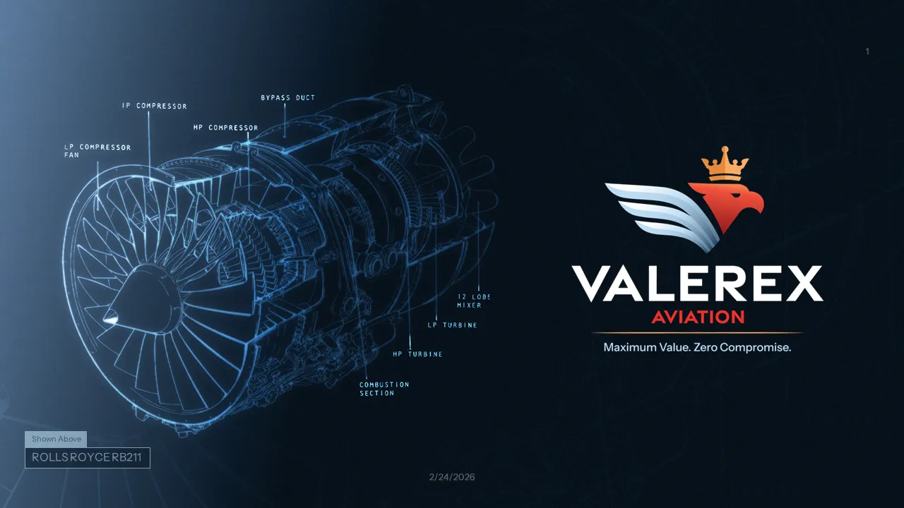 Valerex Aviation pitch deck title slide